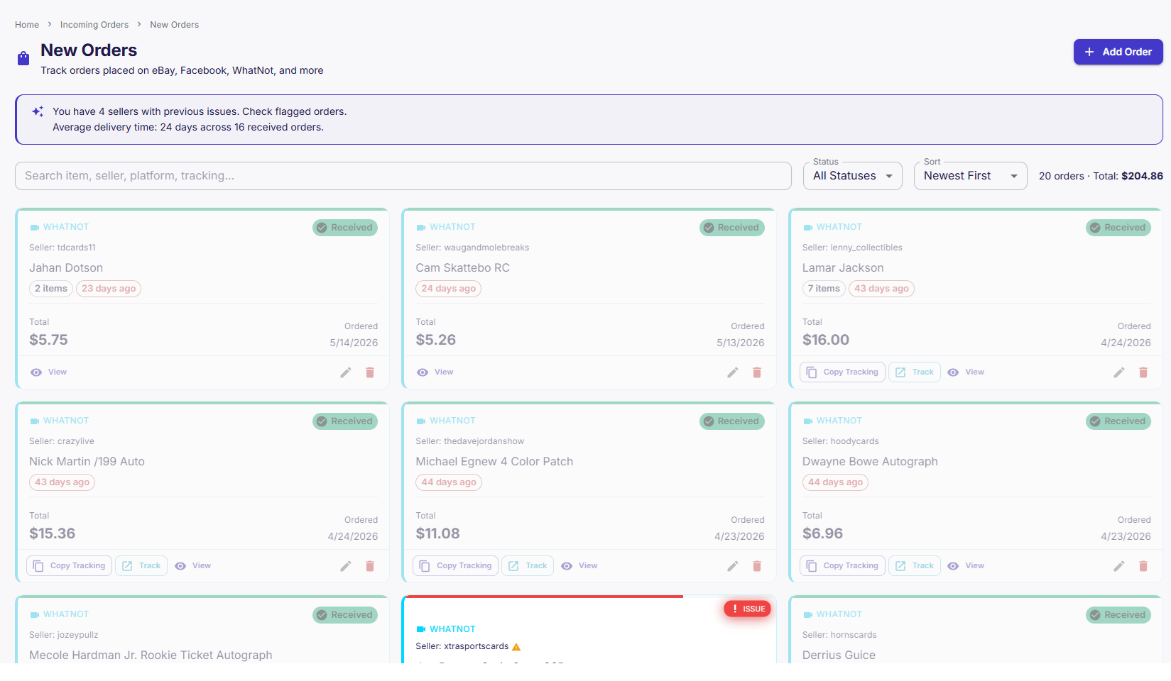 Order Tracking